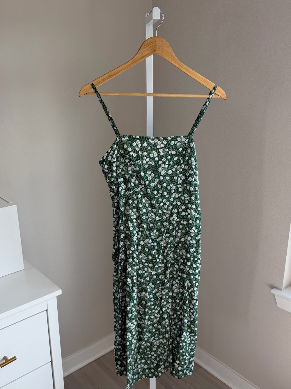 Motel Rocks Dark Green Floral Slip Midi Dress